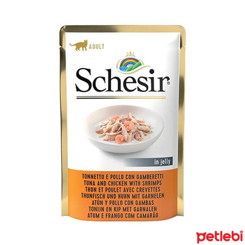Schesir Jöle İçinde Ton Balıklı ve Karidesli Yetişkin Kedi Konservesi 85gr Evcil Hayvan Ürünleri Fiyatı