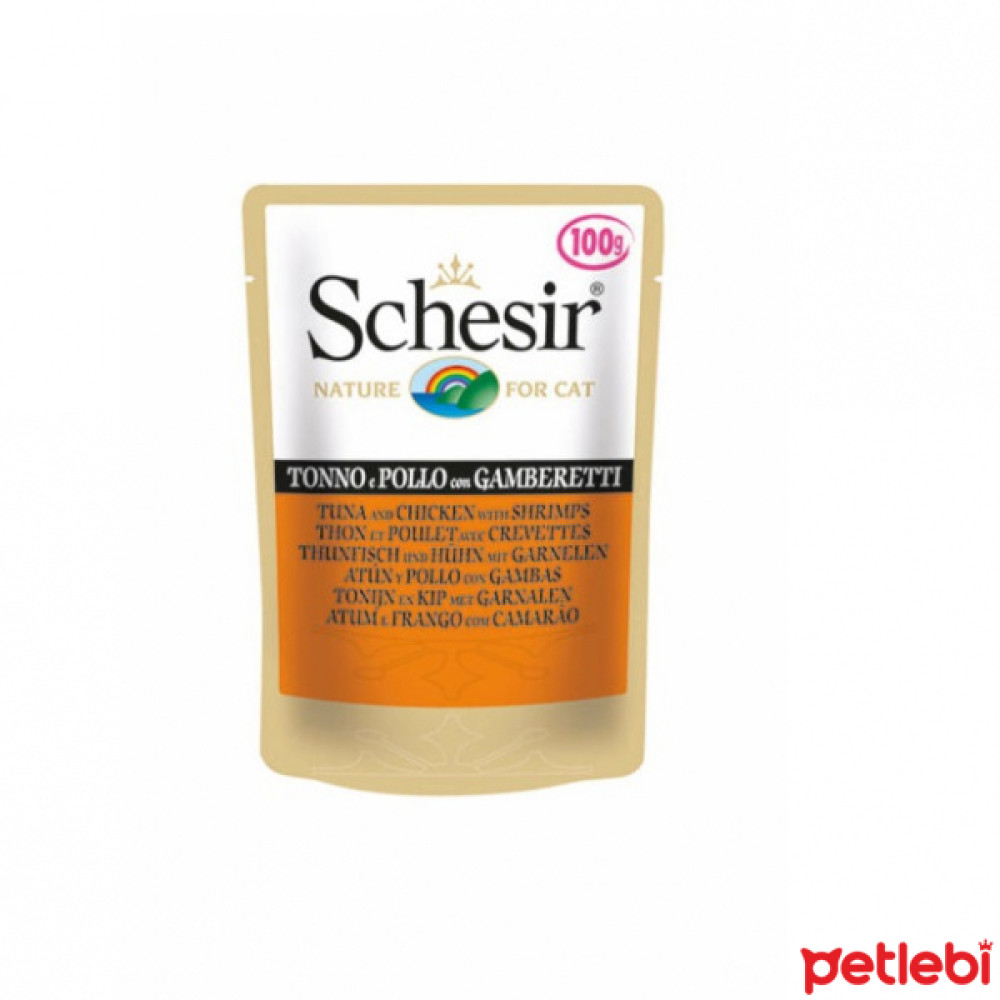 Schesir Pouch Ton Balıklı Tavuklu ve Karidesli Kıyılmış Kedi Konservesi 100gr Evcil Hayvan Ürünleri Fiyatı
