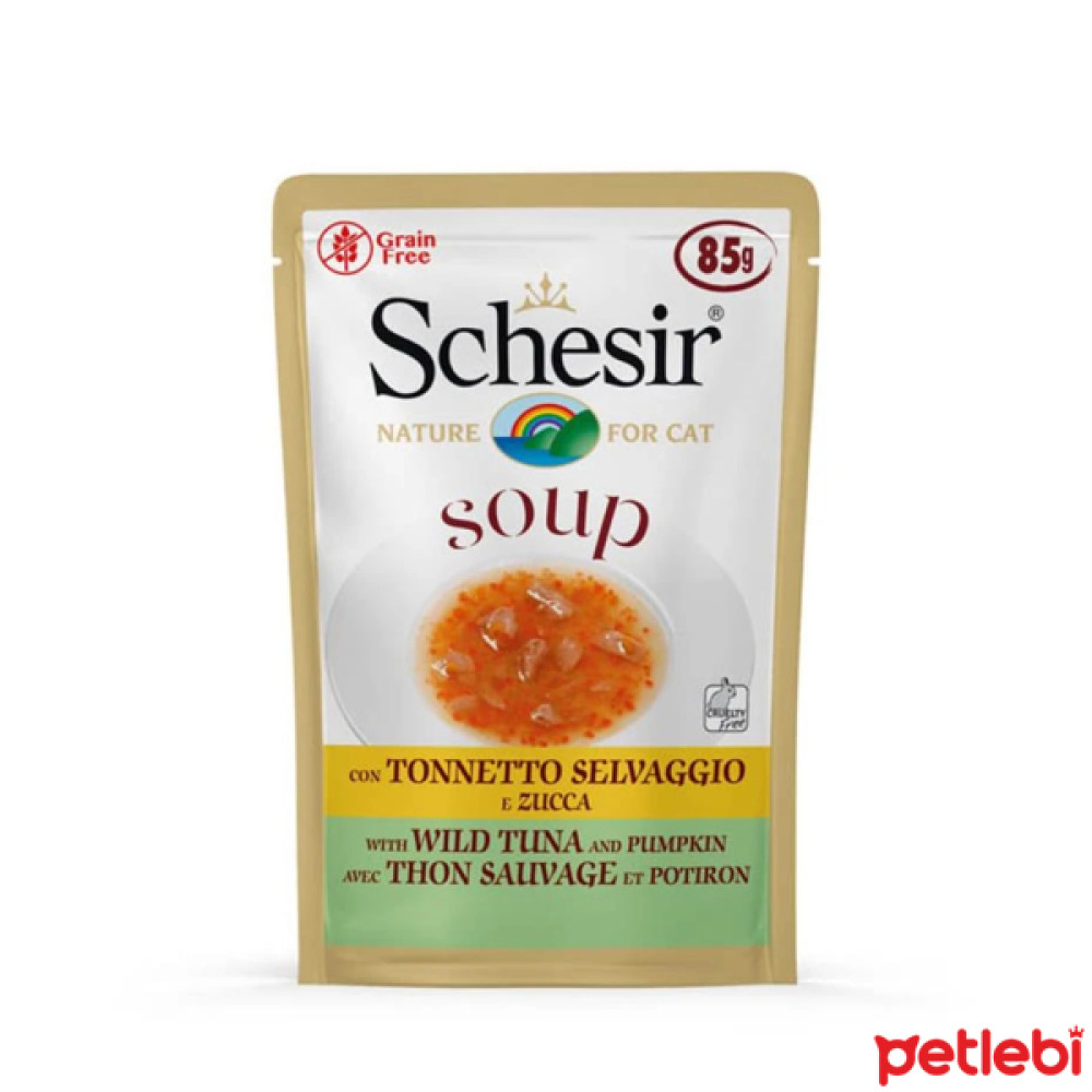 Schesir Ton Balıklı ve Bal Kabaklı Tahılsız Yetişkin Kedi Çorbası 85gr Evcil Hayvan Ürünleri Fiyatı