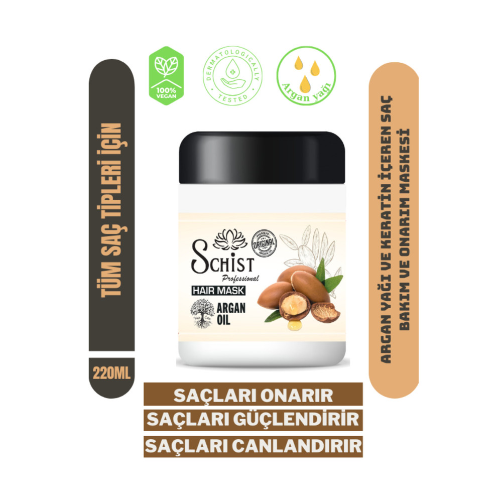 Schist Professional Argan Yaglı ve Keratinli Saç Maskesi 200 Ml Saç Bakım Maskeleri & Serumlar & Spreyler Fiyatı