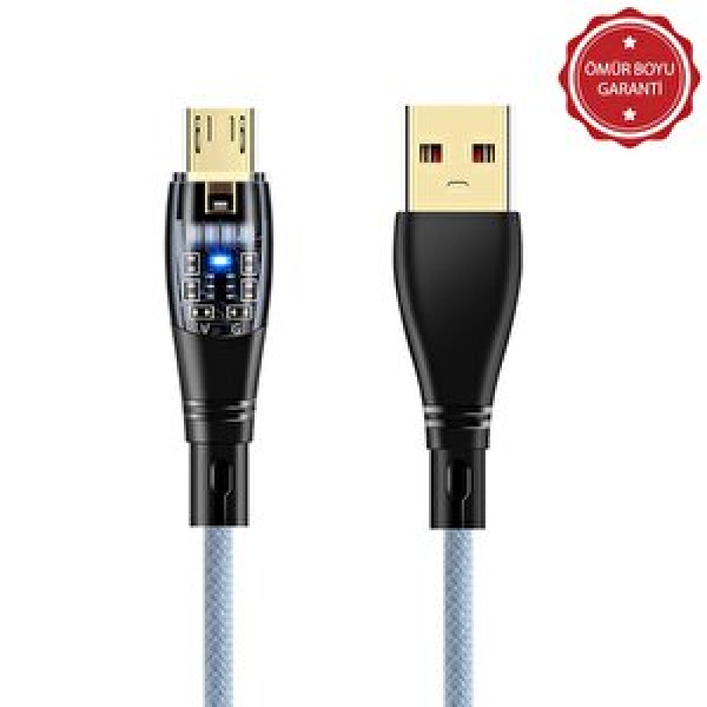 ScHitec Schitec 6a 120w Usba To Micro 1metre Hızlı Data Ve Şarj Kablosu Mavi Ömür Boyu Garanti Yk232m Cep Telefonu Kablosu Fiyatı