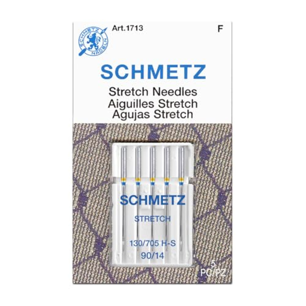 SCHMETZ Stretch Sewing Machine Needles - Precision Needles, Size 90/14, 5-Needle Cards, Pack of 1