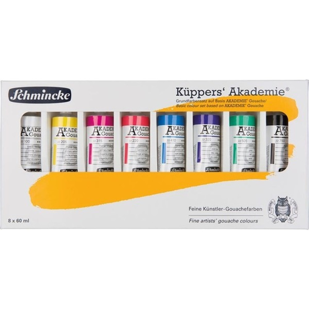 Schmincke Akademie Guaj Boya Seti 8 x 60 ml Küpper - Renkli Guaj Boya Fiyatı