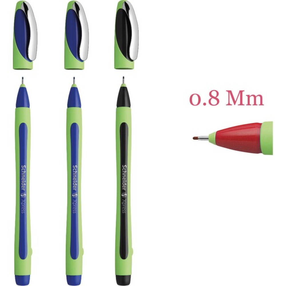 Schneider Xpress 0,8 mm Fiber Uçlu Kalem 2 Mavi 1 Siyah Tükenmez Kalem Fiyatı