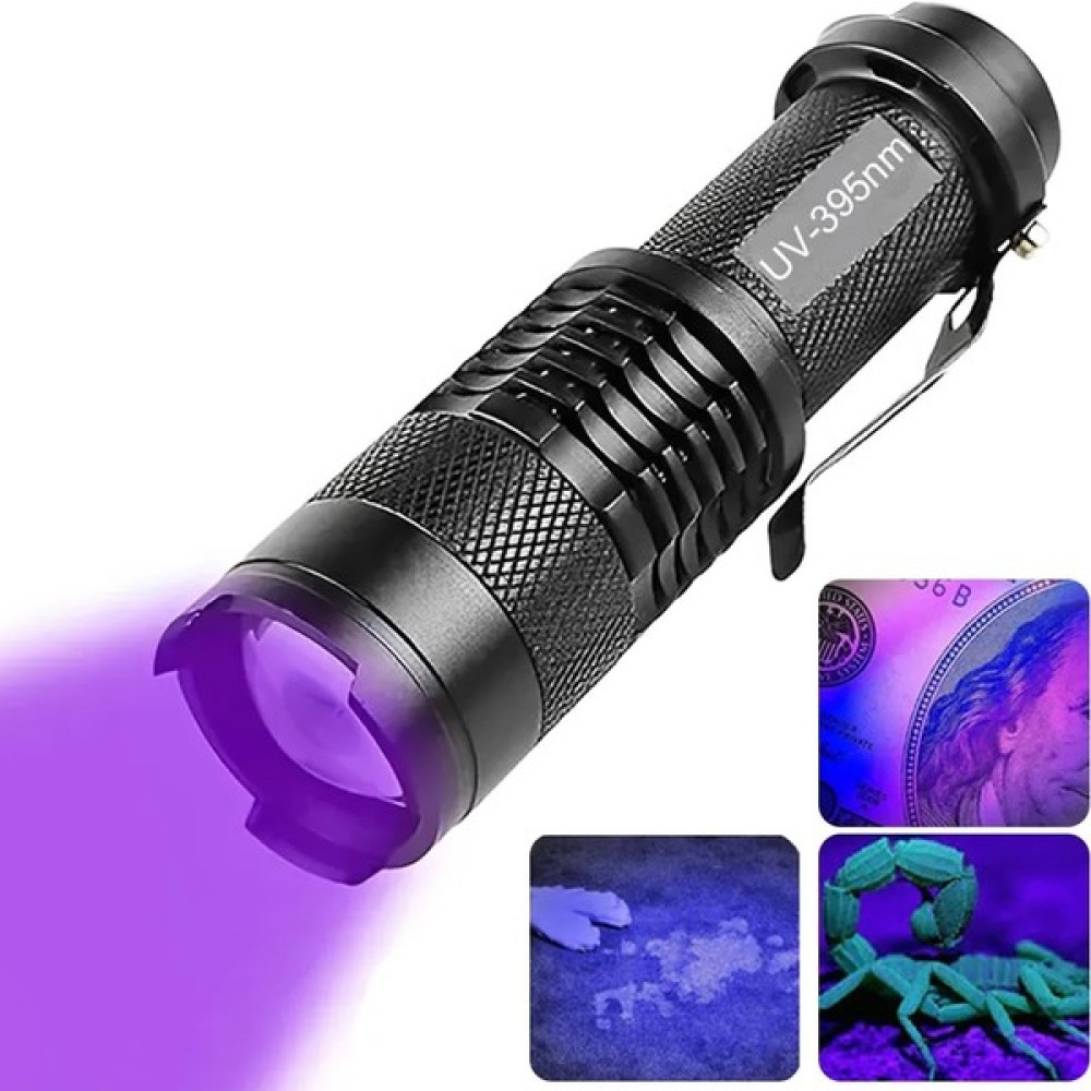 Schulzz Uv Profesyonel Zoomlu Flaşlı LED Mor Işık El Feneri 395 Nm Ekstra Güç Oto Boyaları Fiyatı