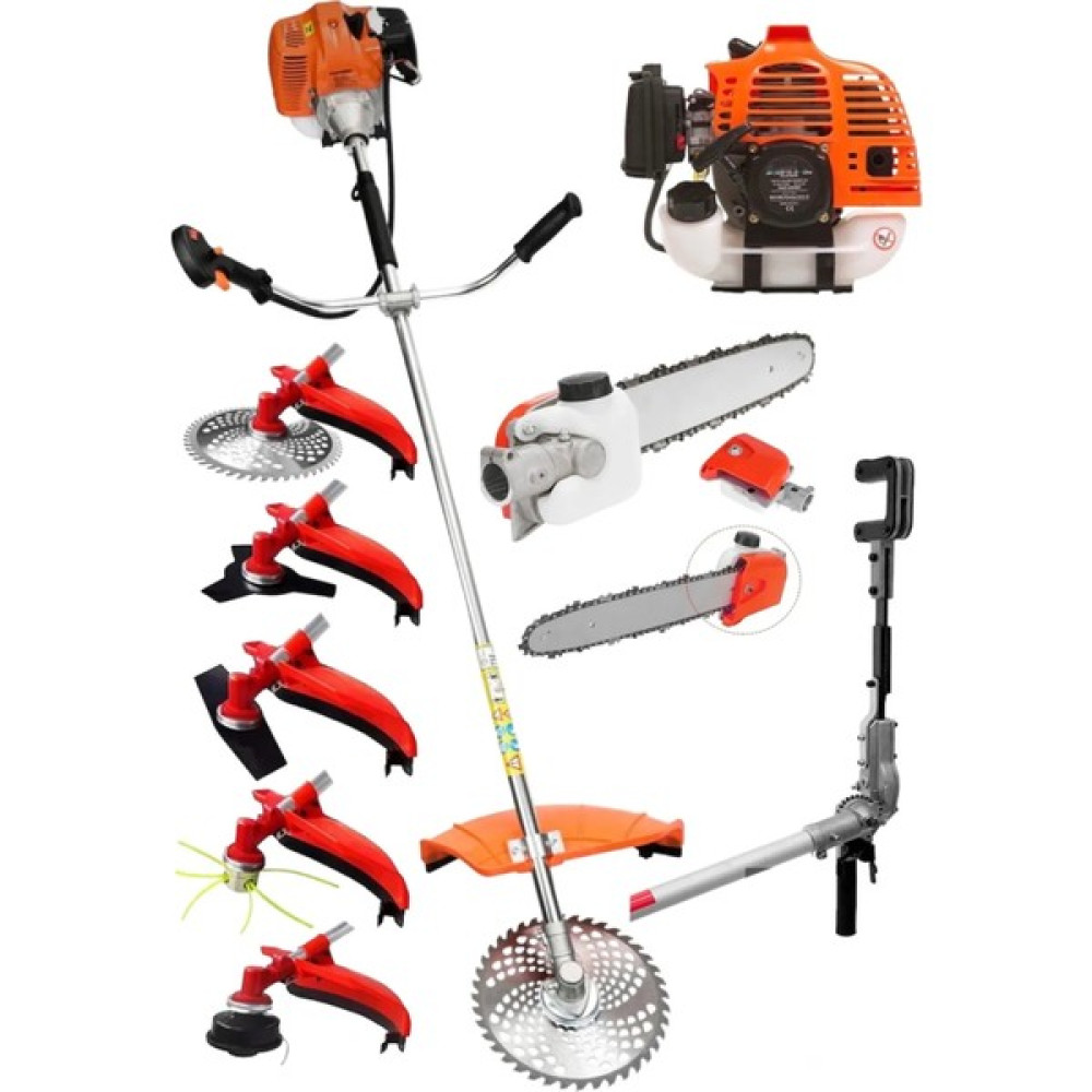SCHUTZENGER 9 Hp Benzinli Çim Ot Biçme Yan Tipi Tırpan Bakır Sargı Full Set 7 Başlık Full Setli 4x4 Bahçe Makinesi Fiyatı