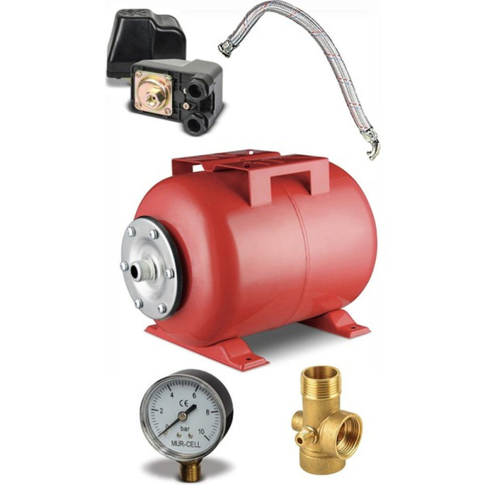 Schutzenger Italyan 24 Lt (Litre) Yatık Genleşme Tankı (Hidrofor Tankı) Full Set Su Motoru Fiyatı
