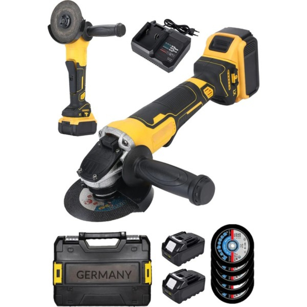 Schutzenger Profesyonel 128Vf Kömürsüz Çift Akülü Şarjlı Avuç Taşlama Spiral 125Mm Alman-5 Adet Taş Taşlama Makinesi Fiyatı