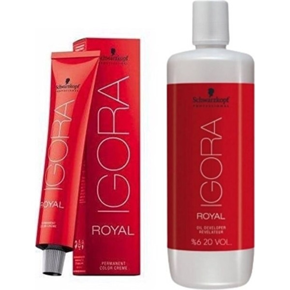 Schwarzkopf 3 Adet Igora Royal 6-68 Koyu Kumral-Çikolata Kızıl Saç Boyası + 1l Oksidan - Koyu Kumral Saç Boyası Fiyatı