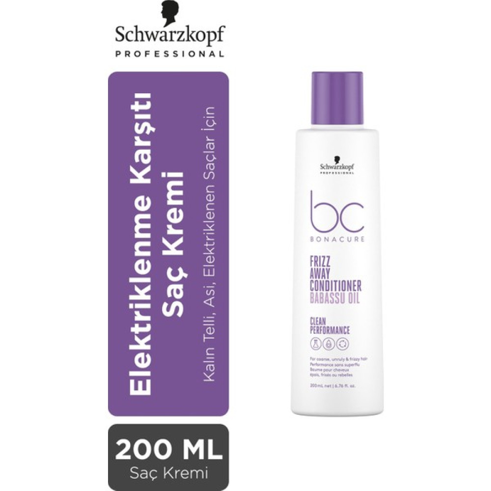 Schwarzkopf BC Bonacure Frizz Away Conditioner - Elektriklenme Karşıtı Saç Kremi Şampuan ve Saç Kremi Fiyatı