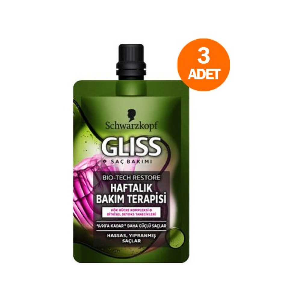 Schwarzkopf Gliss Bio-Tech Haftalık Bakım Terapisi 50 ml (3 Adet) Saç Bakım Maskeleri & Serumlar & Spreyler Fiyatı