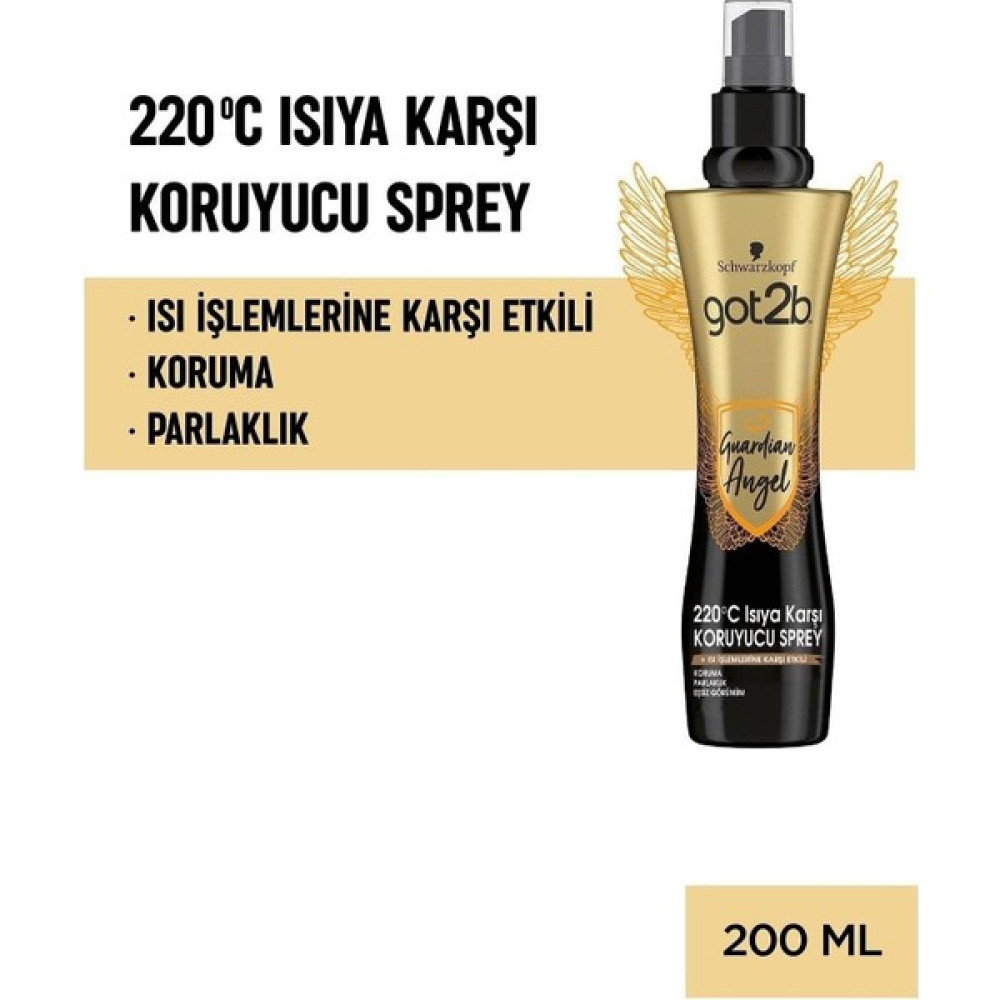 Schwarzkopf GOT2B Guardin Angel Isıya Karşı Koruyucu Sprey 200 ml Saç Şekillendirici Köpük Fiyatı