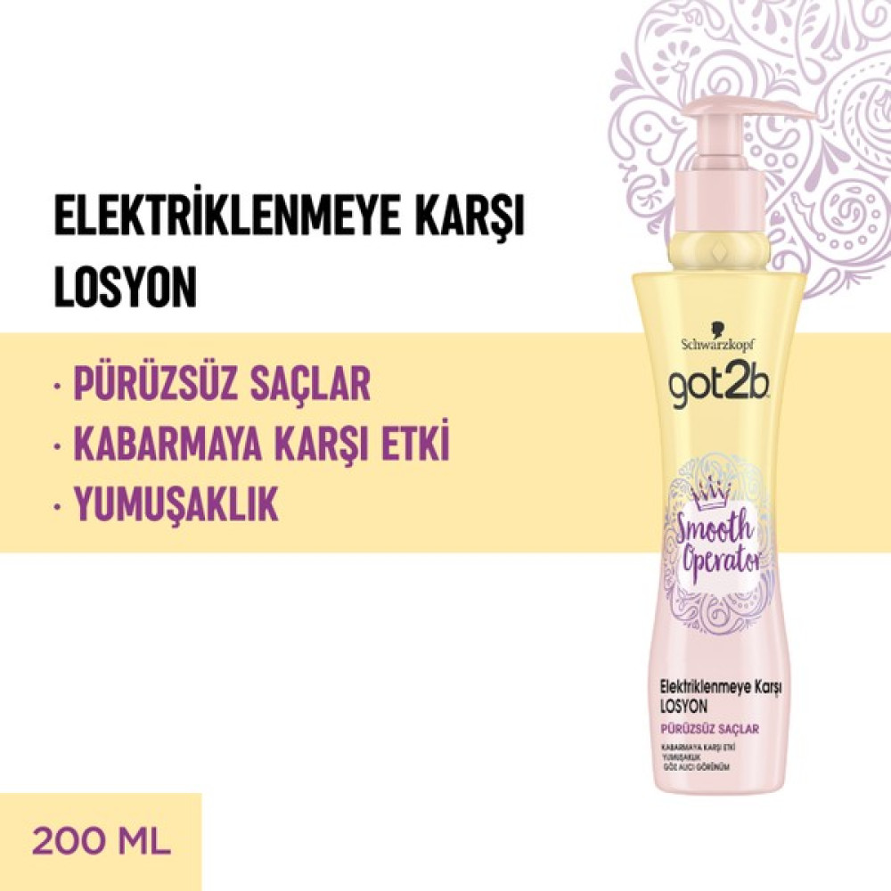 Schwarzkopf Got2B Smooth Operator Saç Losyonu 200 ML Saç Bakım Maskeleri & Serumlar & Spreyler Fiyatı