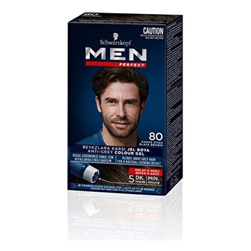 Schwarzkopf Men Perfect Beyazlara Karşı Jel Boya 80 Kahve Siyah - 80 - Kahve Siyah Saç Boyası Fiyatı
