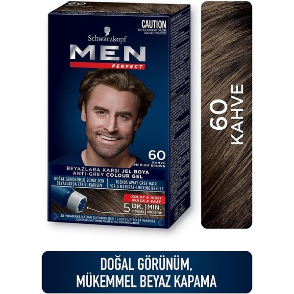 Schwarzkopf Men Perfect Erkek Jel Saç Boyası 60 Kahve - 60 - Kahve Saç Boyası Fiyatı