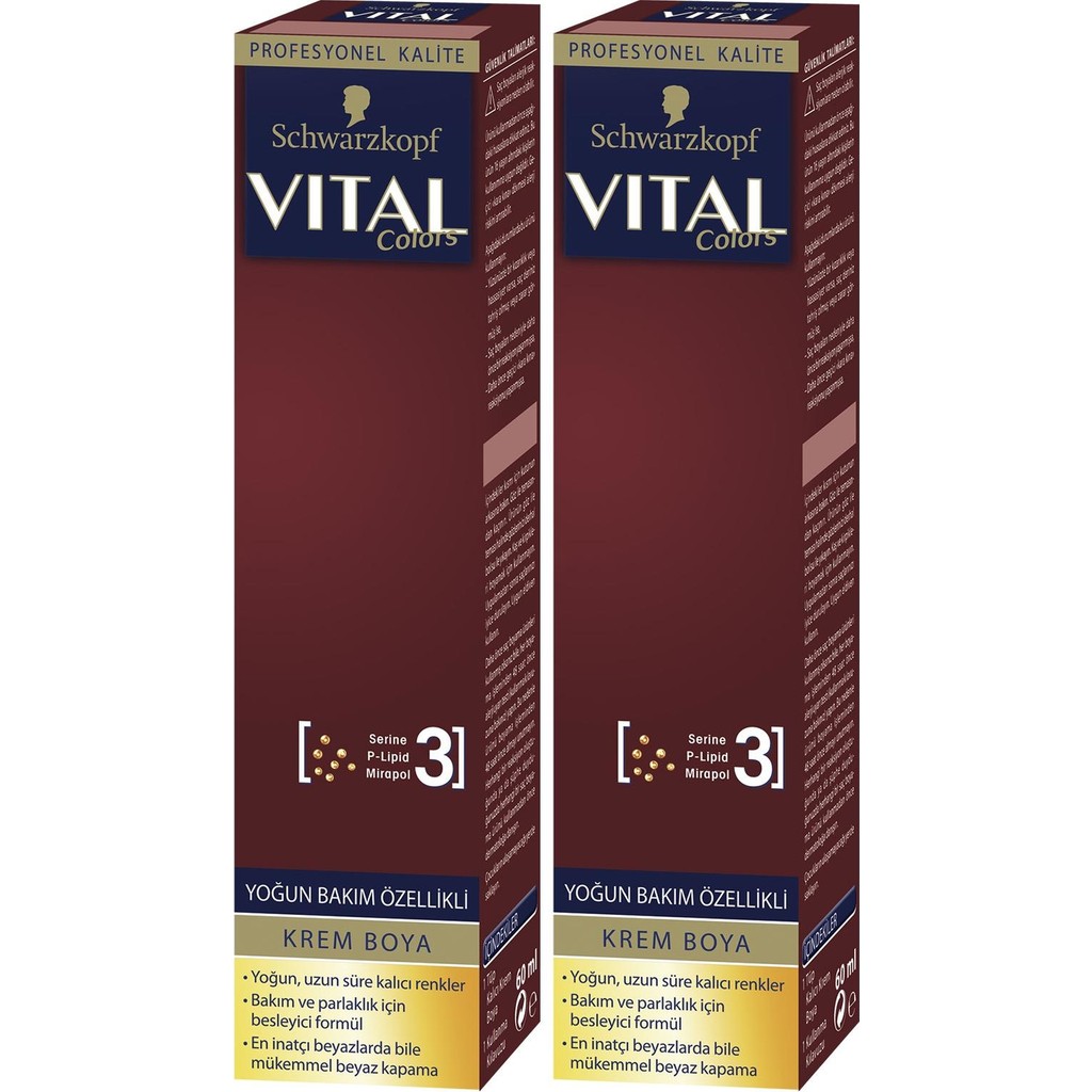 Schwarzkopf Vital Colors Krem Saç Boyası 7-554 Altın Karamel - 60 ml x 2 Paket - 7.554 Saç Boyası Fiyatı