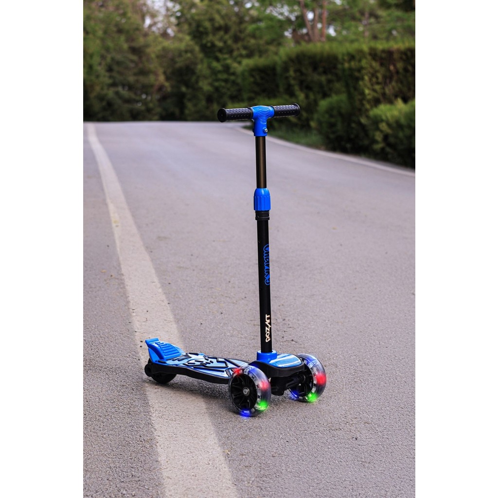Scooter Chanky Ekstra Kalın LED Işıklı Tekerler Güçlü Fren 100KILO 3yaş Üstü Uygundur 3teker - Mavi Scooter Fiyatı