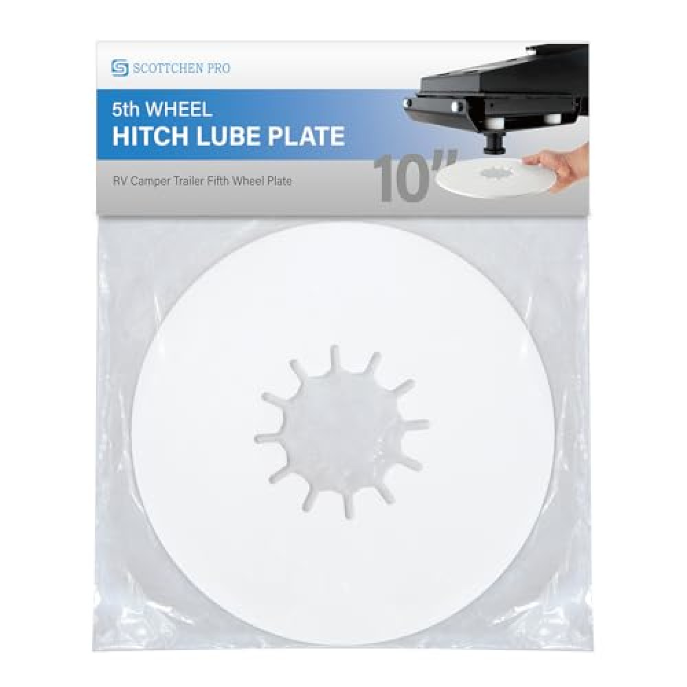 scottchen PRO 5th Wheel Hitch Lube Plate 10in RV Camper Trailer Fifth Wheel Plate - 1Pack