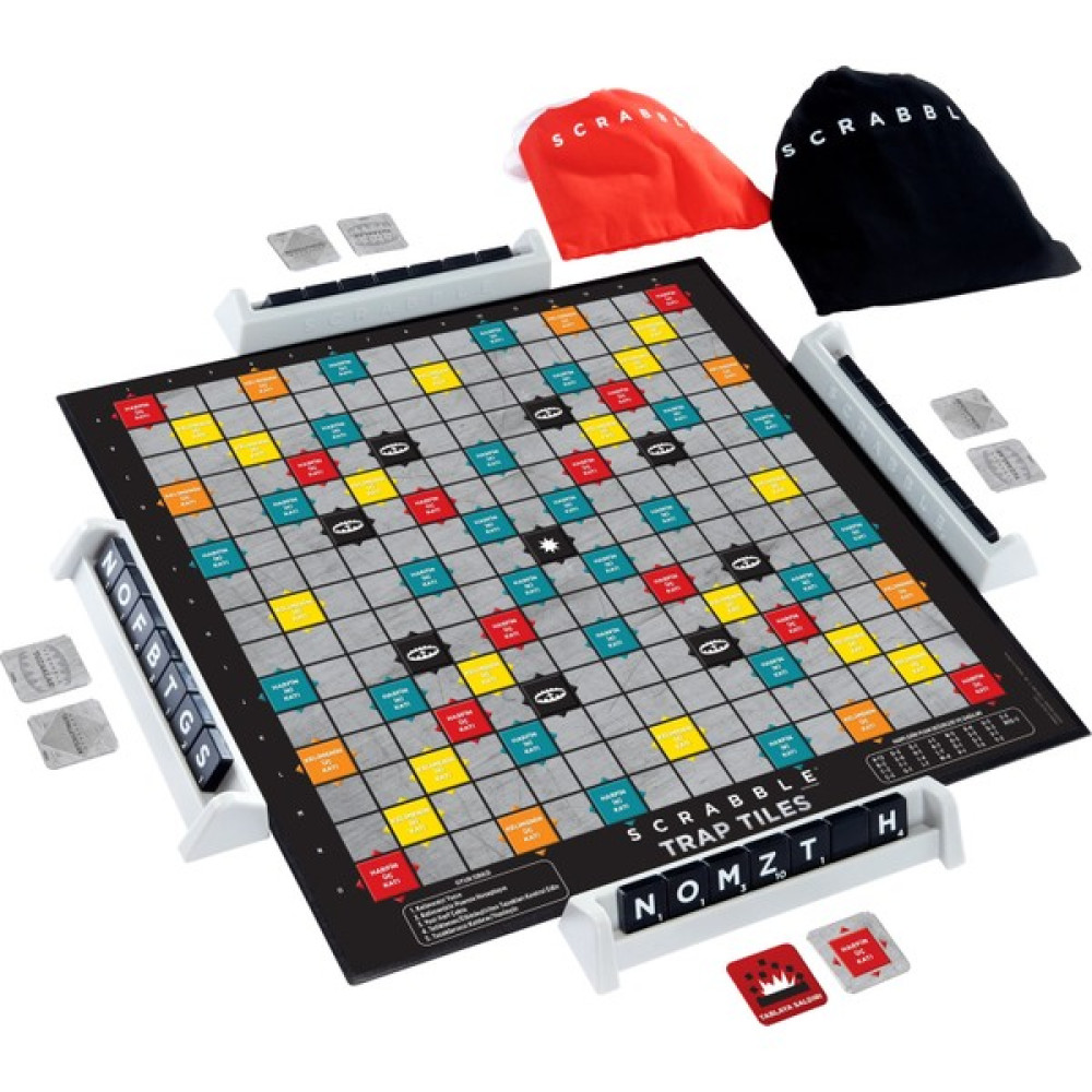 Scrabble Trap Tiles Aile Boyu Kutu Oyunu, Genç Yetişkinler veya Ailelerin Oyun Gecesi İçin Hediye, 10 Yaş ve Üzeri Hmd14 Oyun Takımları Fiyatı