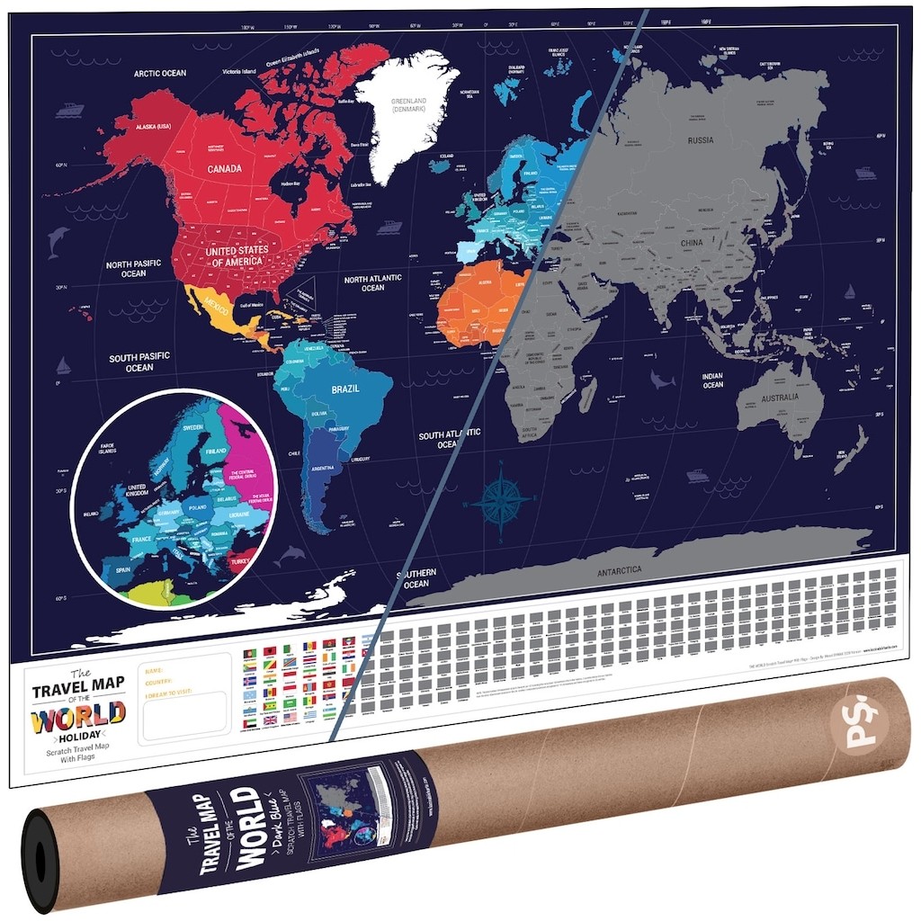 Scratch Map Eyaletli Bayraklı Kazınabilir Dünya Haritası Diğer Fiyatı