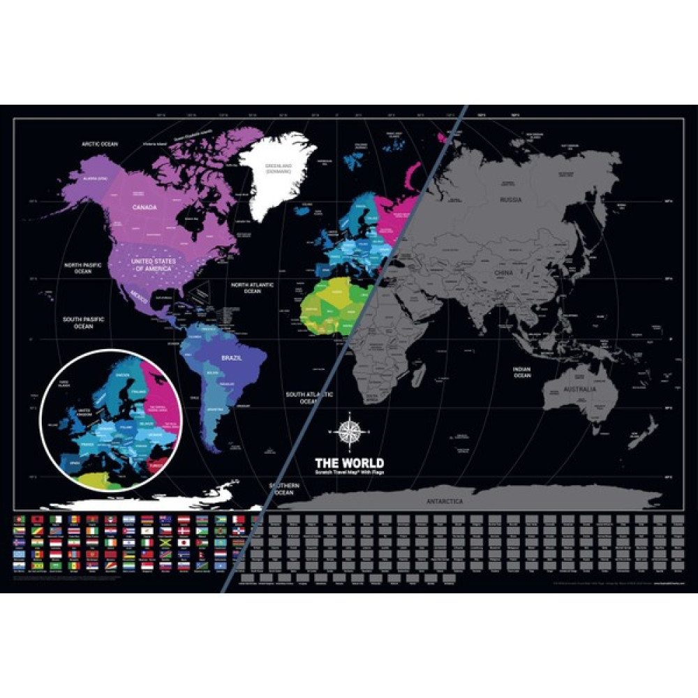 Scratch Map Eyaletli Bayraklı Kazınabilir Dünya Haritası 2020 Versiyon En Büyük Boy 70×100 cm Harita & Küre Fiyatı