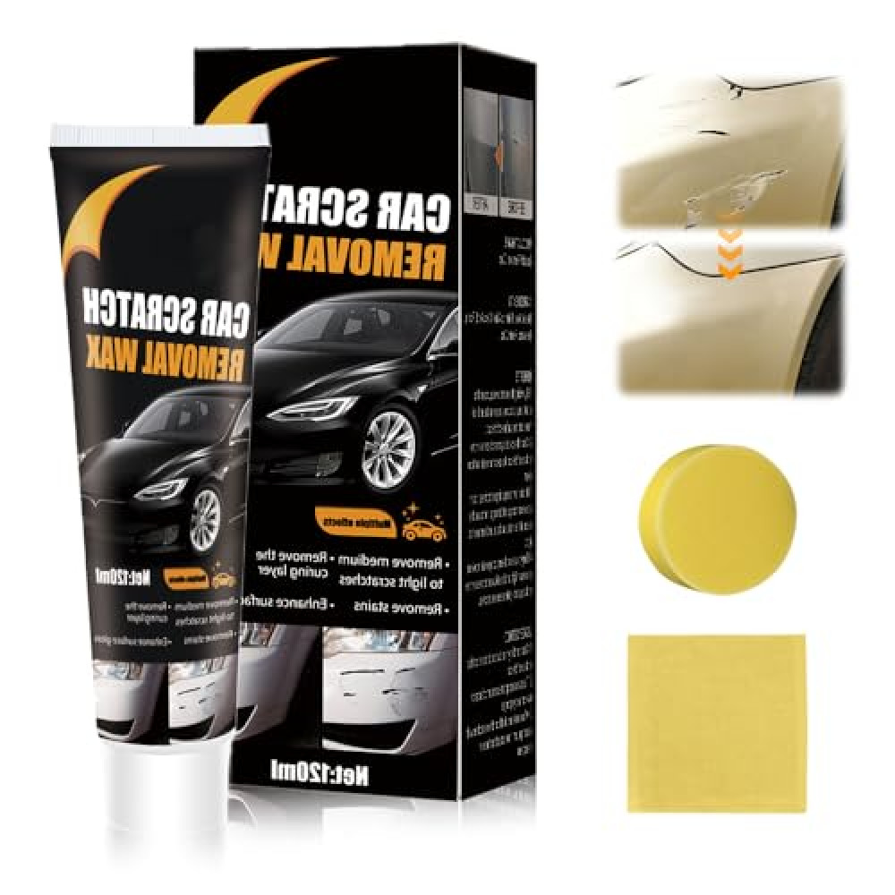 Scratch Remover for Vehicles, Upgrade Car Scratch Remover for Deep Scratches, Car Polishing Wax Scratch Remover for Vehicles,Car Paint Scratch Repair Kit with Wipe and Sponge (1)