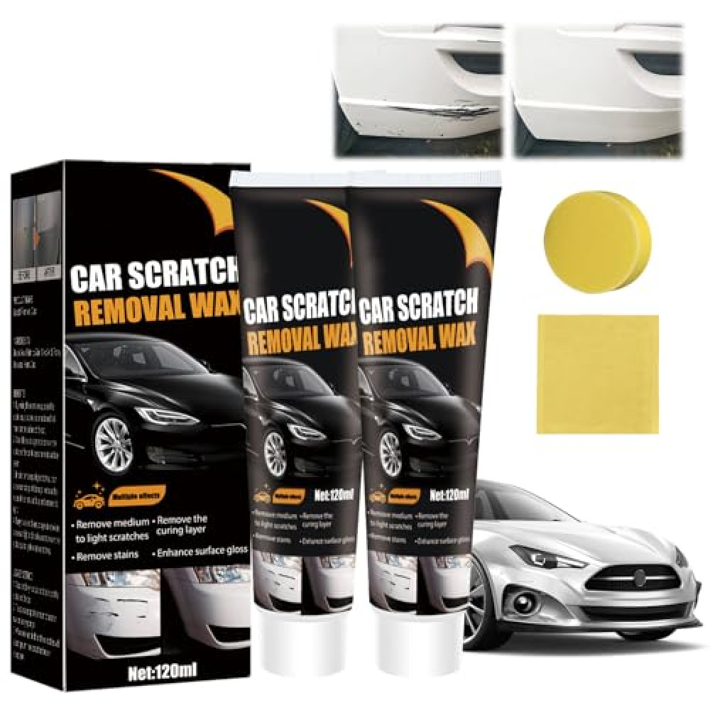 Scratch Remover for Vehicles,2025 Upgrade Car Scratch Remover for Deep Scratches,Car Polishing Wax Scratch Remover for Vehicles,Paint Scratch Repair Kit with Wipe and Sponge (2PCS)