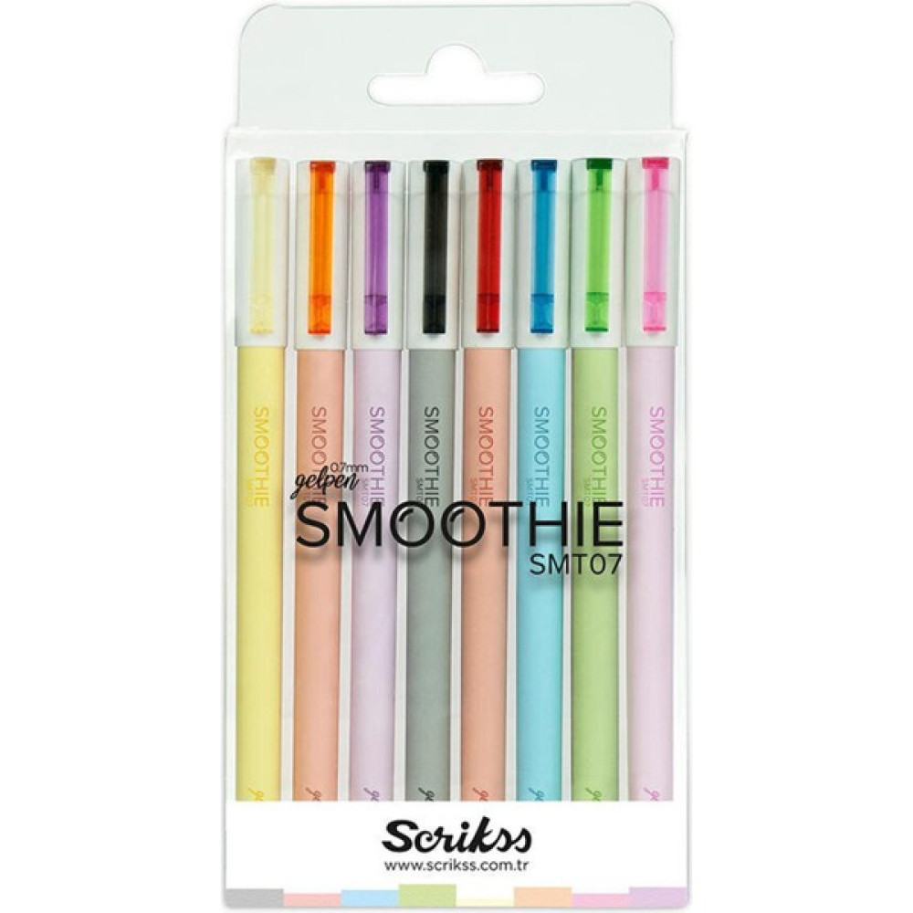Scrikss Smoothie Blister 8'li Jel Kalem - Renkli Jel Mürekkepli (Roller) Kalem Fiyatı