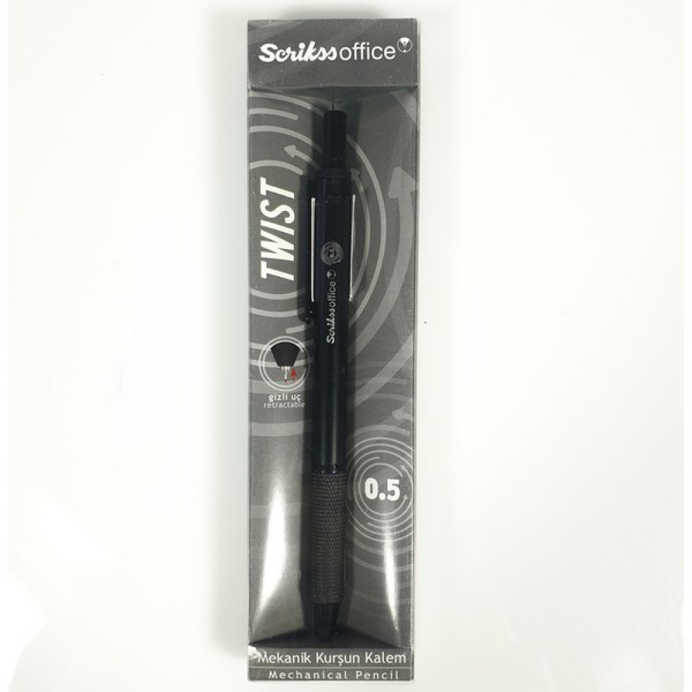 Scrikss Twist 0.5 mm Siyah Versatil Kalem Mekanik Kurşun (Versatil) Kalem Fiyatı