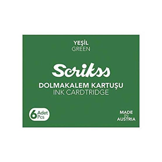 Scrikss Yeşil 6'lı Dolma Kalem Kartuşu Kartuşlar Fiyatı