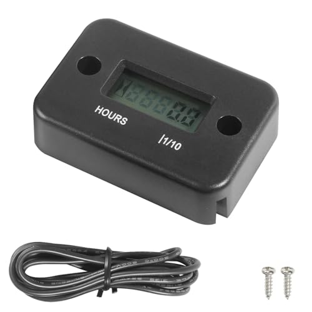 SCUARI Hour Meter,Car Accessories Hour Meters for Small Engines,Hour Meter for Generator,Car Digital Inductive Generator Hour Meter,Waterproof Design IP65,Suitable for Lawn Mowers Motorcycle Boat ATV