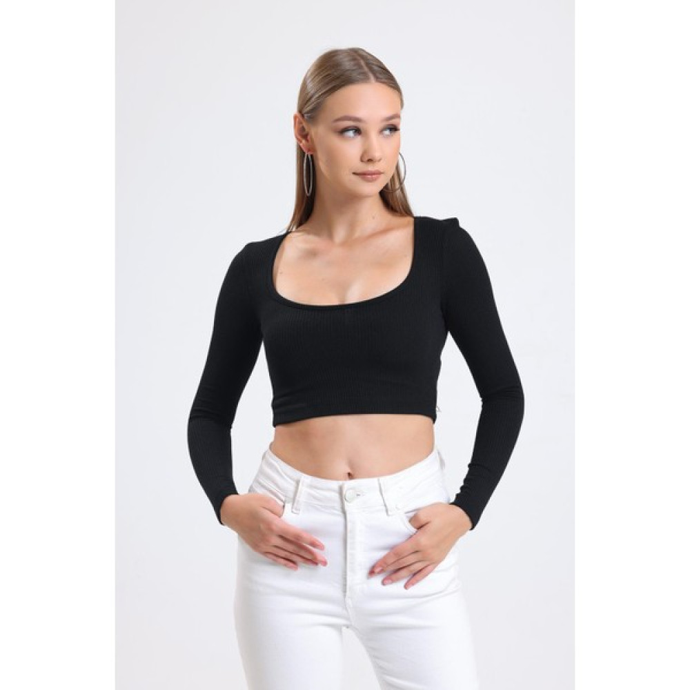 Sd Luxury Uzun Kollu Crop Bluz Fiyatı