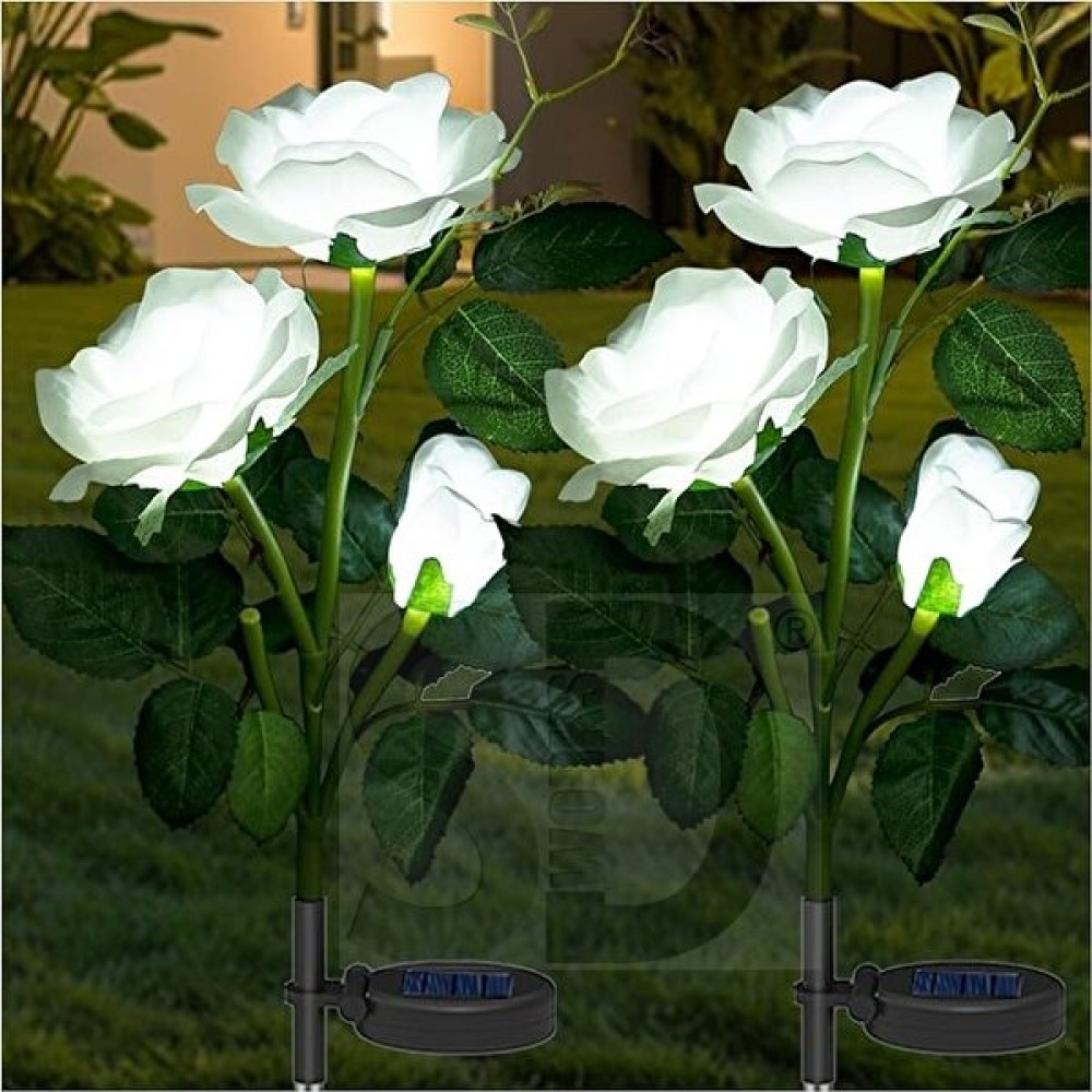 SD Works Güneş Enerjili Solar Bahçe Aydınlatması LED Solar Garden Lights Solar Rose Gül - Beyaz Dış Mekan & Bahçe Oyuncakları Fiyatı