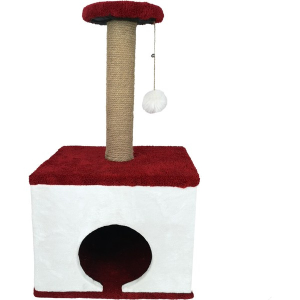 Sdy Pet Kare Kedi Evi ve Tırmalama Platformu - Kırmızı Evcil Hayvan Ürünleri Fiyatı