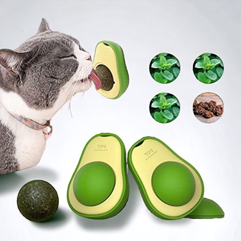 Se-Promo Sevimli Yapışkanlı Avokado Kedi Çimi-Nanesi Topu Oyuncağı - Yeşil Evcil Hayvan Ürünleri Fiyatı