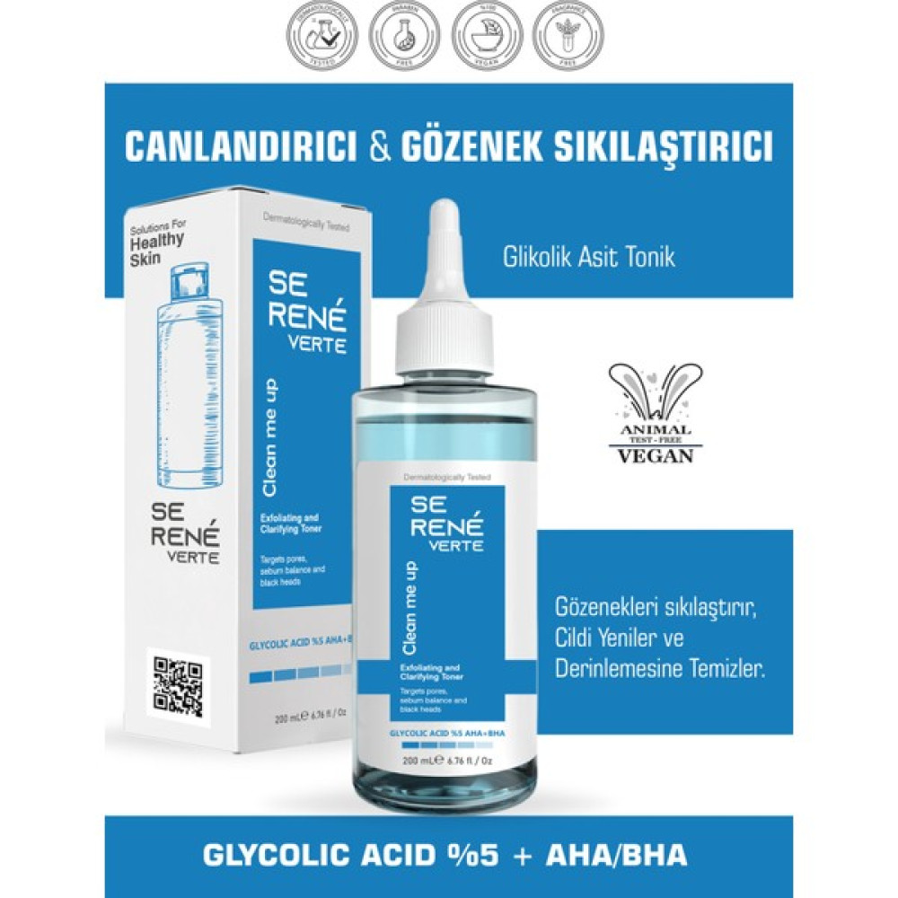 Se Rene Verte Tüm Ciltler Için Glikolik Asit Tonik 200 ml Cilt Temizleme ve Peeling Fiyatı
