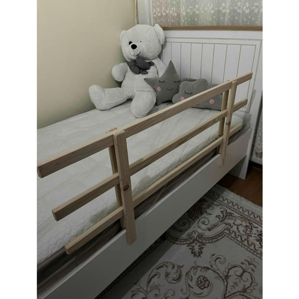 Se7enSky Ahşap Doğal Bebek ve Çocuk Beşik, Yatak Koruma Bariyeri, Trabzan, Korkuluk 120X50 - 50 x 120 cm Bebek Yatak Bariyeri Fiyatı