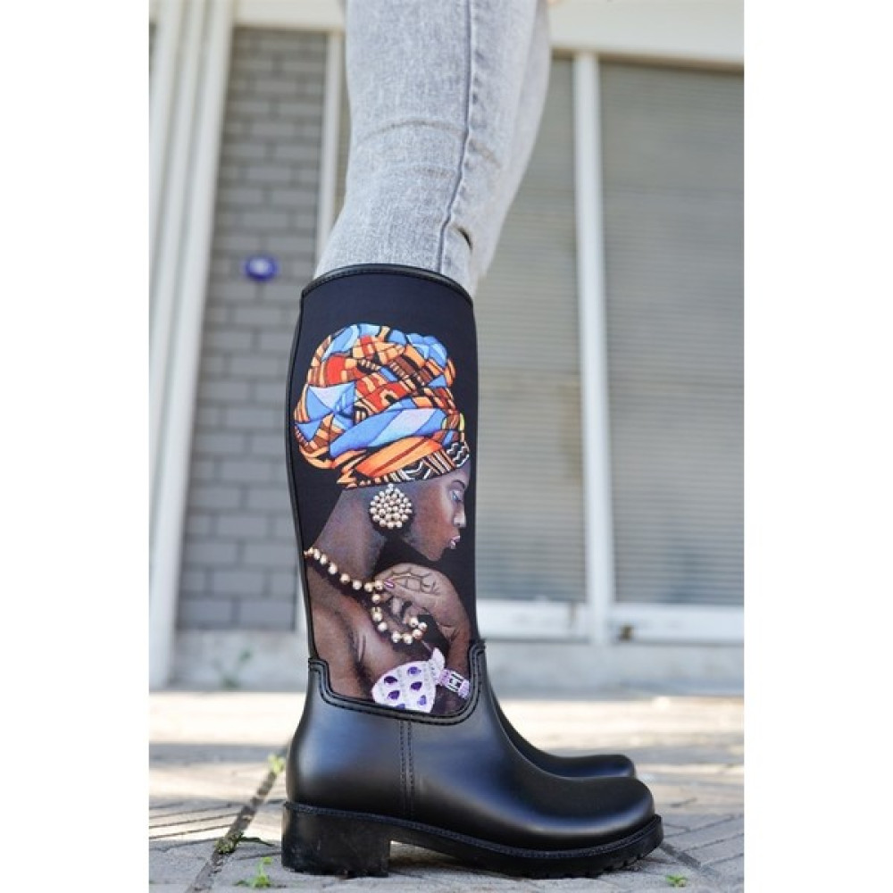 Sea & Blue Shoes Ikonik Kadın Renkli Baskılı Su Geçirmeyen Kadın Yağmur Çizmesi Kadın Çizmeleri Fiyatı