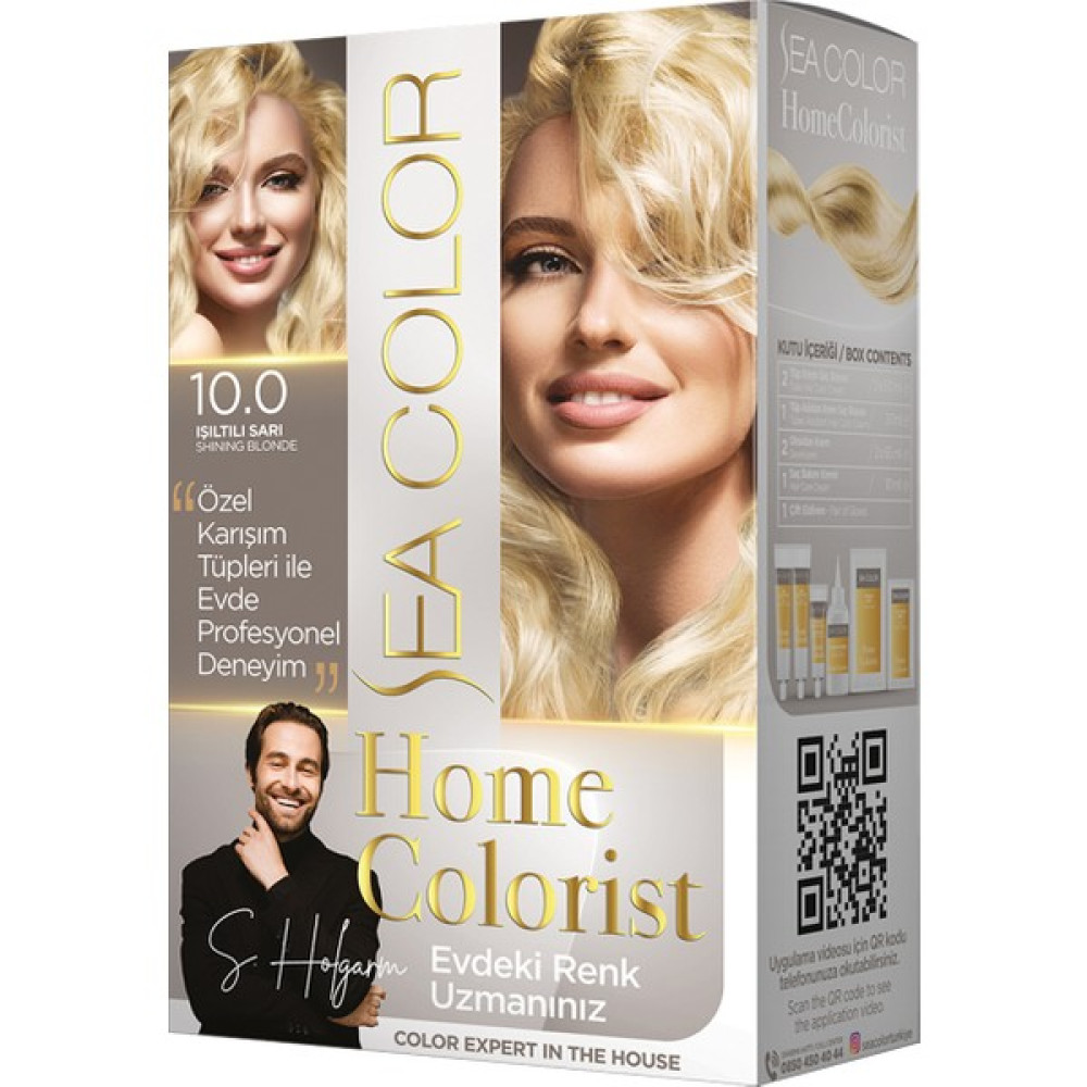 Sea Color 2 Tüp Home Colorist 10.0 Işıltılı Sarı Premium Saç Boyası Evde Profesyonel Sonuç Saç Boyası Fiyatı