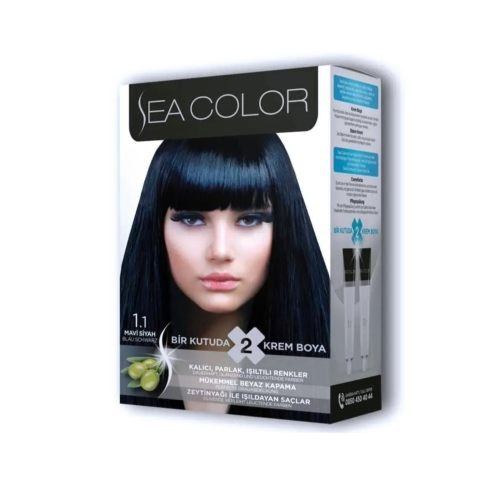 Sea Color 2li Krem Saç Boyası 1/1 Mavi Siyah 2 Set Saç Boyası Fiyatı