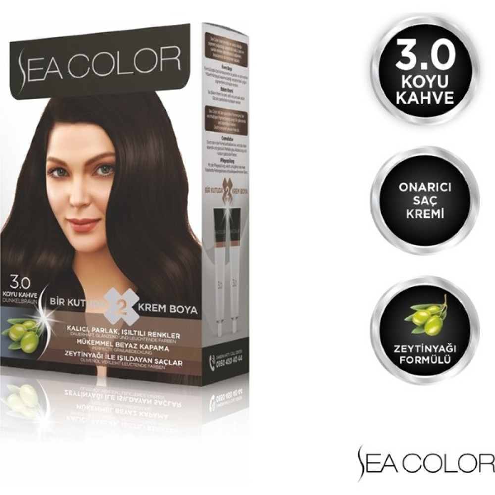 SEA COLOR 3.0 Koyu Kahve Set Boya Saç Boyası Fiyatı