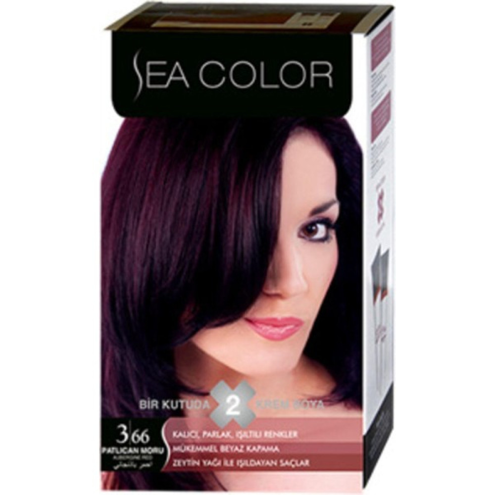 Sea Color Patlıcan Moru 3.66 Tüplü Set Saç Boyası Saç Boyası Fiyatı