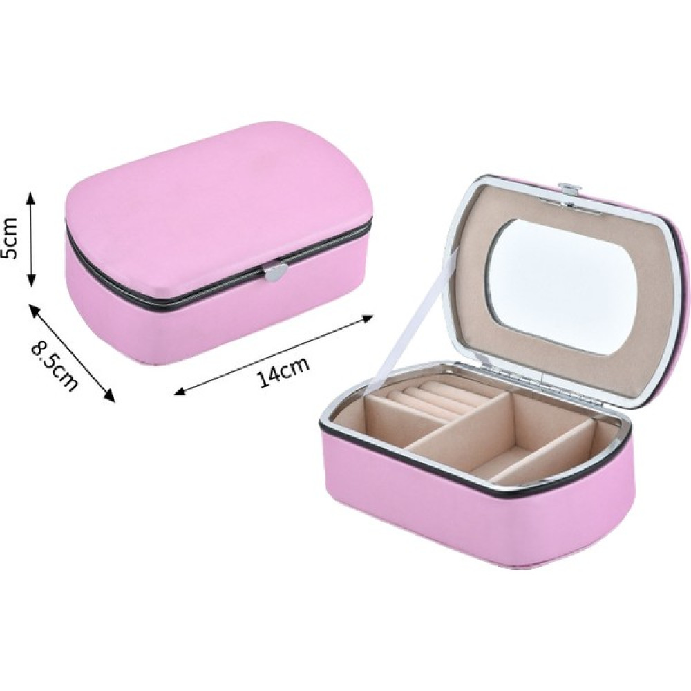 Sea Energy Mücevher Saklama Kutusu Pu Taşınabilir Mücevher Kutusu Yüzük Küpe Kolye Takı Saklama Kutusu Aynalı 14*8.5*5cm (Yurt Dışından) - Pembe Eşya Saklama Kutusu Fiyatı