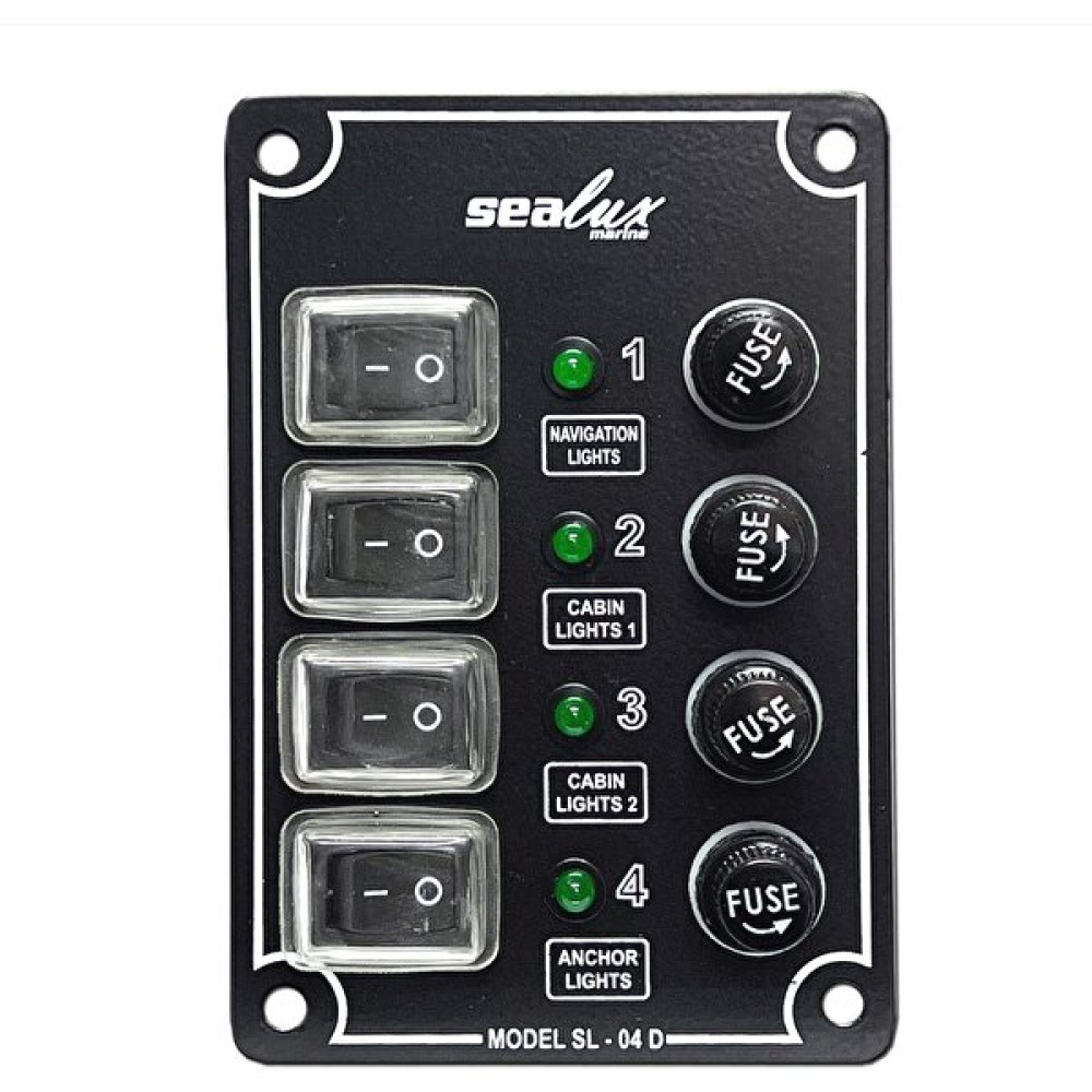 Sealux Marine 4 lü Switch Panel Dikey 12-24v Kontrol Paneli Panel Ölçüsü 80X120mm Oto Elektroniği Fiyatı