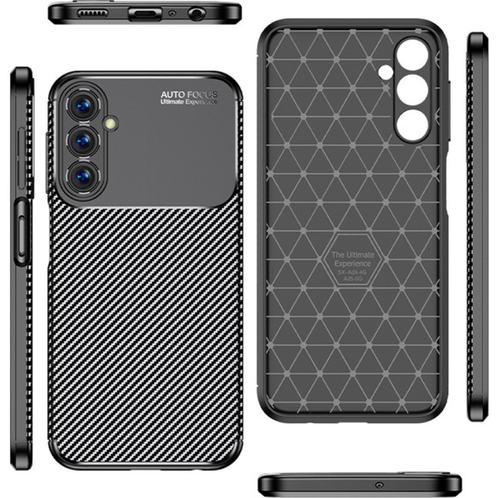 Seashell Digital Samsung Galaxy A25 Için 5g Şok Geçirmez Karbon Fiber Doku Telefon Kapağı Tpu Cep Telefonu Kabuğu (Yurt Dışından) - Siyah - 1 Cep Telefonu Kılıfı Fiyatı