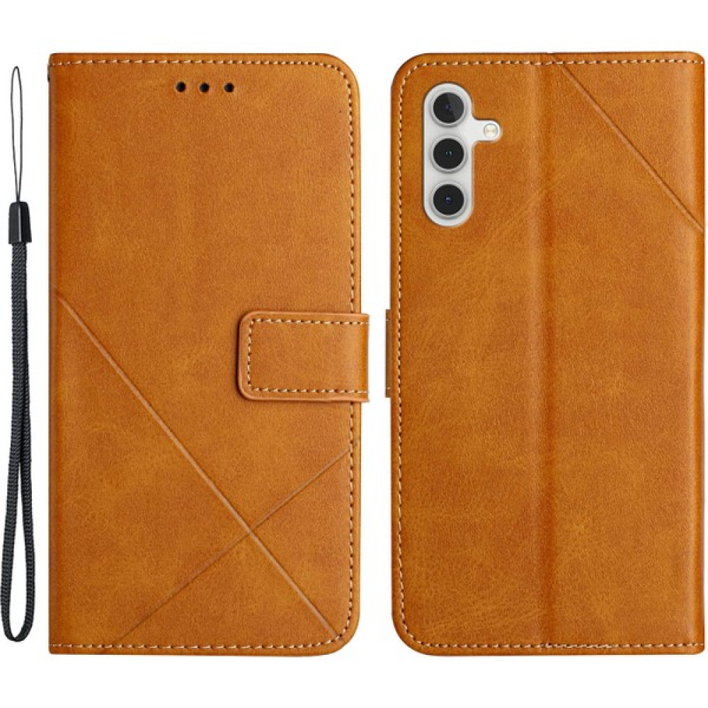 Seashell Digital Samsung Galaxy A34 5g Için Damla Koruma Ev Kapağı, Strap-Sarı ile Baskı Desenli Düz Renkli Pu Deri Cüzdan Stand Koruyucu Telefon K... Cep Telefonu Kılıfı Fiyatı