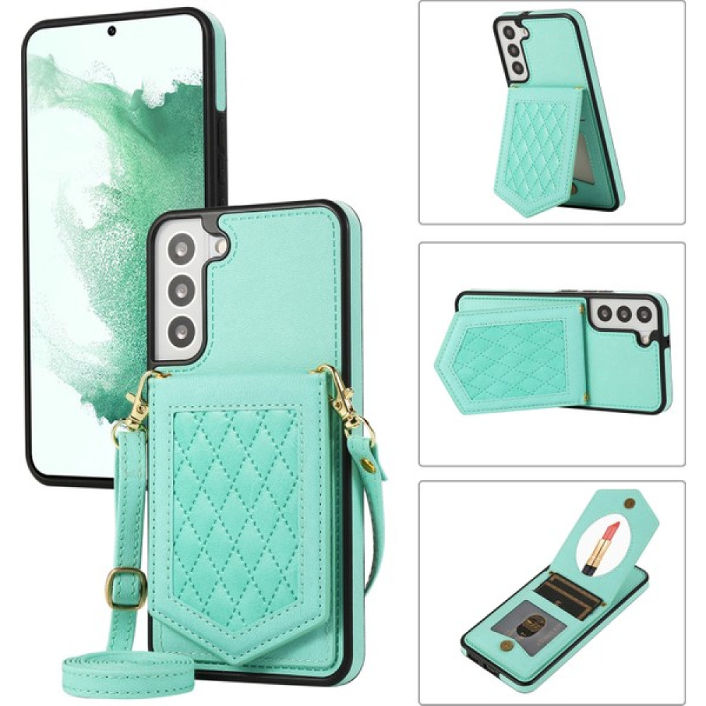 Seashell Digital Samsung Galaxy S21 Fe 5g Makyaj Aynası Rfıd Blowıng Kart Tutucu Pu Deri+Tpu Kasa Kıck Sipariş Orusu Iç (Yurt Dışından) - Açık Yeşil Cep Telefonu Kılıfı Fiyatı