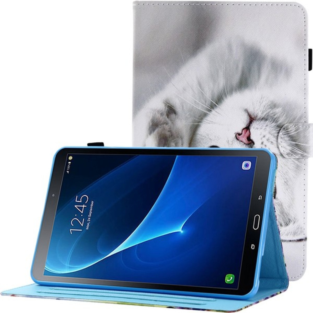 Seashell Digital Samsung Galaxy Tab A 10.1 (T580 T585) Anti Drop Deri Dikişli Manyetik Kapatma Standı Kart Yuvaları Tablet Kılıfı (Yurt Dışından) - Renkli Tablet Kılıfı Fiyatı