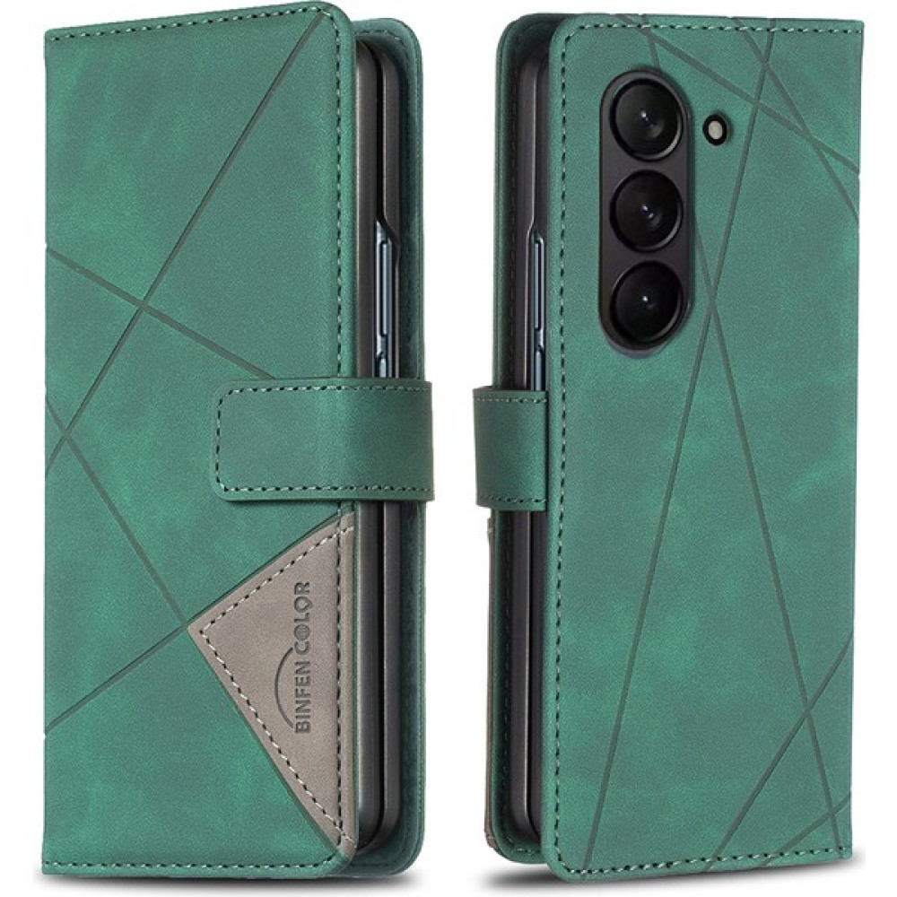 Seashell Digital Samsung Galaxy Z Fold5 5g Baskılı Stand Telefon Kılıfı Pu Deri Cüzdan Kapak Yeşil (Yurt Dışından) Cep Telefonu Kılıfı Fiyatı