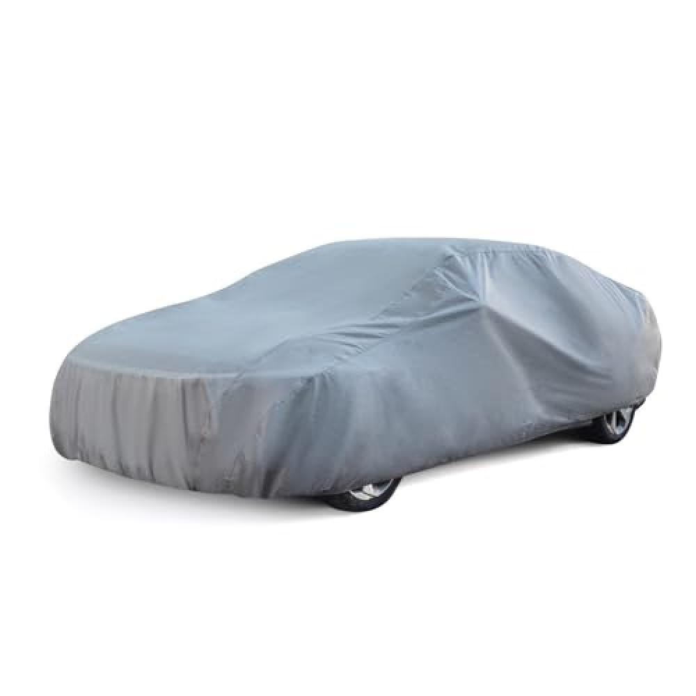 Season Guard Car Cover Dirtproof, Waterproof, Breathable, Snow Dustproof, Indoor and Limited Outdoor Car Covers Fits Sedans up to 200", Gray